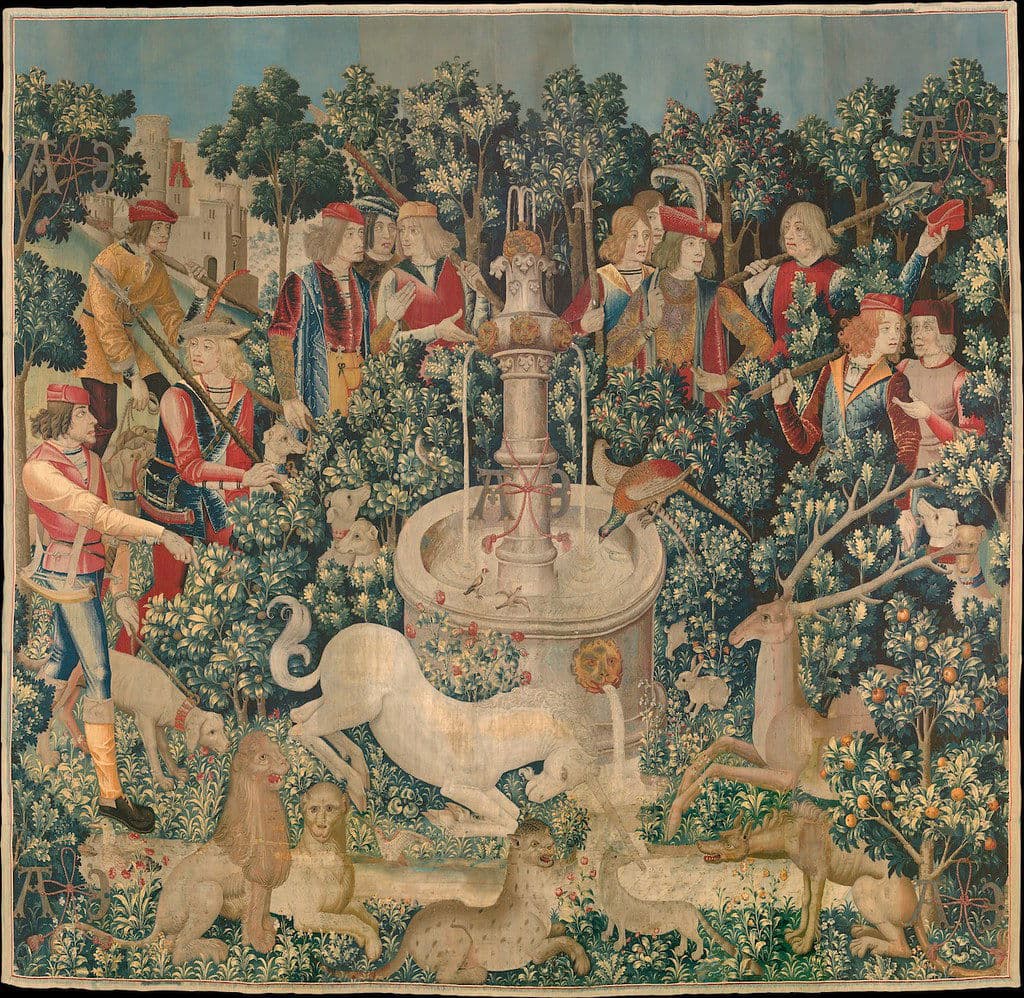The Unicorn Purifies Water (1495-1505) from The Unicorn Tapestries at The Metropolitan Museum